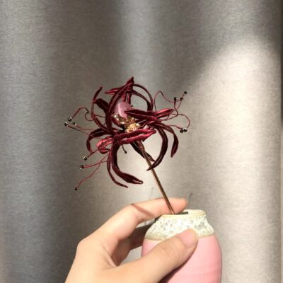 Chanhua Red Spider Lily Silk Thread Hanfu Hairpin