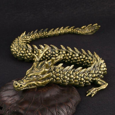 Brass 3D Movable Chinese Dragon Ornament