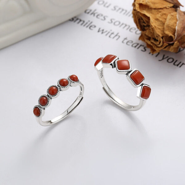 925SterlingSilverJewelrywithFiveSouthernRedAgateBeads.jpg