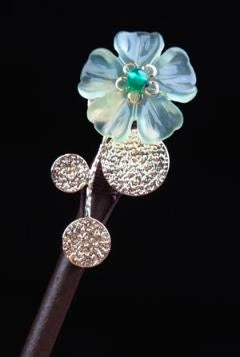 BlueFlowerCopperLeafHairpin-Wood.jpg