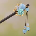 BlueFlowerSapphireBranch7BeadsTasselHairpin.jpg