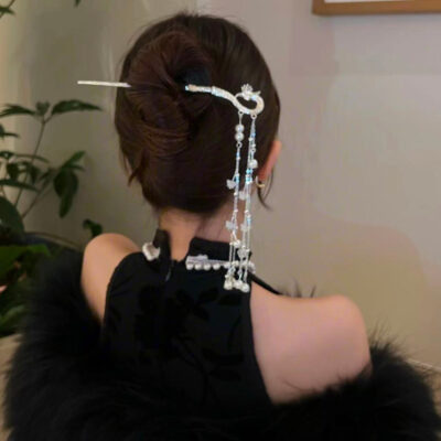 Chinese Phoenix 7 Pearl Tassel Hairpin