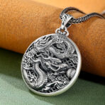 DragonsPlayingwithBeadsWireInlayRoundPendant-SterlingSilver.jpg