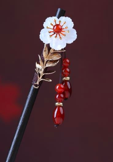 Flower7RedAgateTasselHairpin.jpg