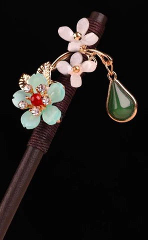 FlowerRedAgateJasperTasselHairpin-Wood.jpg