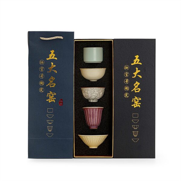 Five Famous Kilns Palace Museum Tea Set - Ceramic Tea Cup Gift Set