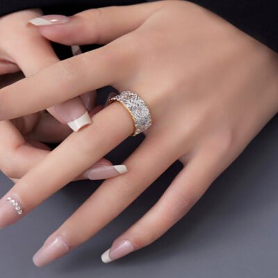 Sterling Silver Tang Grass Gold & Silver Ring