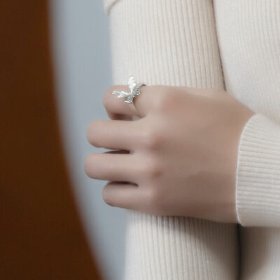 Sterling Silver Chinoiserie Butterfly Ring