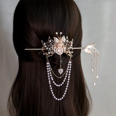 Butterfly Orchid Pearl Step Shake Hairpin