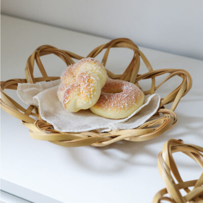 Handwoven Flower Bamboo Fruit Dim Sum Tray