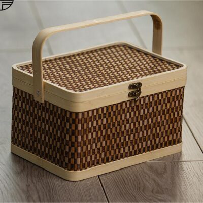 Handmade Woven Chinoiserie Retro Tote Basket