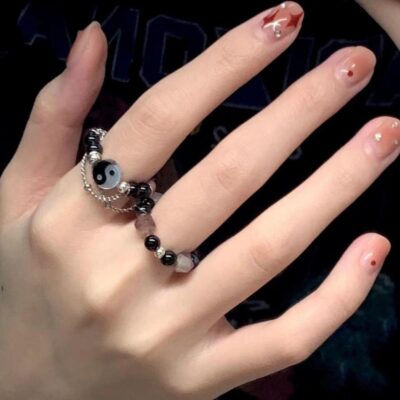 Vintage Imitation Jade Tai Chi Ring