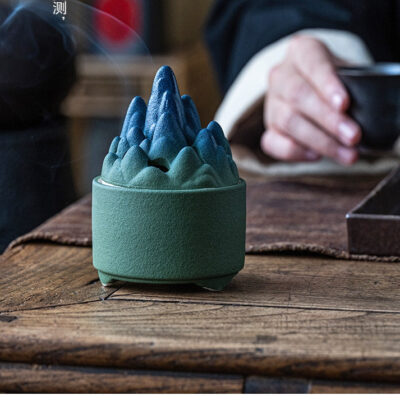 Retro Zen Ceramic Mountain View Incense Burner