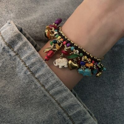 Tibetan Style Woven Rope Exotic Bead Bracelet