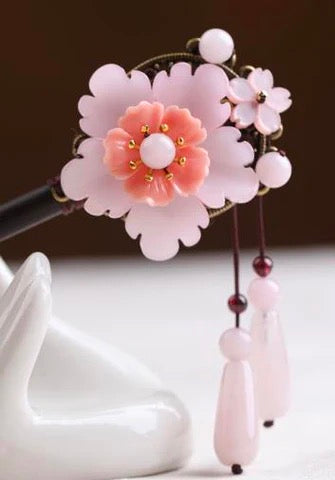 PinkFlowerBeadsTasselHairpin.jpg