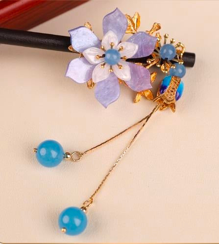 PurpleFlower5BlueJadeCloisonneTasselHairpin-Wood.jpg