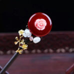 RedAgatePearlWhiteFlowerHairpin.jpg