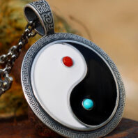 RedAgateandTurquoiseTaiChiPendant.jpg