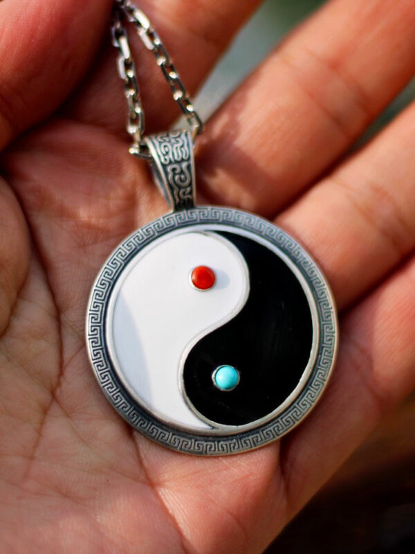 RedAgateandTurquoiseTaiChiPendant-SterlingSilver.jpg