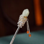 SterlingSilverMagnoliaSouthRedTasselHairpin.jpg