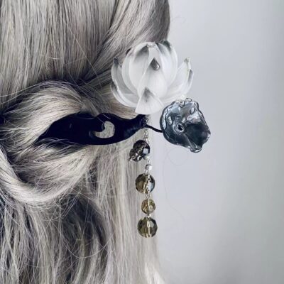 Ink Double Lotus Tassel Hanfu Hairpin