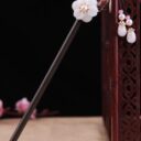 WhiteFlower2PinkBeadsTasselHairpin-Wood.jpg