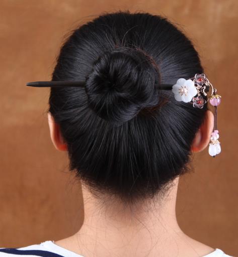 WhiteFlower2PinkBeadsTasselHairpin.jpg