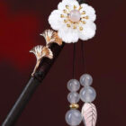 WhiteFlower6BeadsLeavesTasselHairpin-Wood.jpg