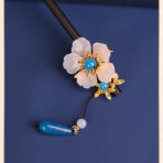 WhiteFlowerBlueJadeChalcedonyTasselHairpin.jpg