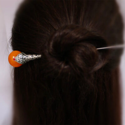 Sterling Silver Yellow Honey Wax Hairpin