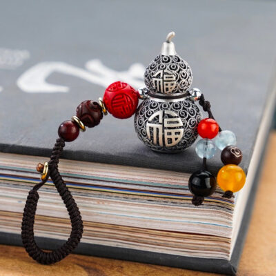 Sterling Silver Lucky Gourd Keychain